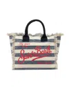Mc2 Saint Barth Borsa Vanity Con Stampa A Righe Blu Navy