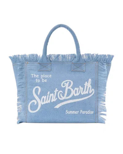 Mc2 Saint Barth Borsa Vanity Denim Light In Blue