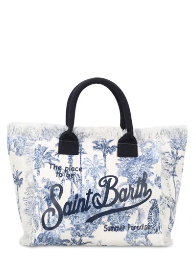 Mc2 Saint Barth Borsa "vanity" Medium In Canvas In Blue