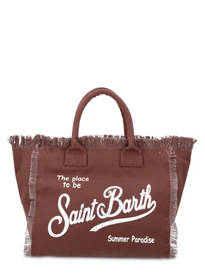 Mc2 Saint Barth Borsa "vanity" Medium In Canvas In Brown
