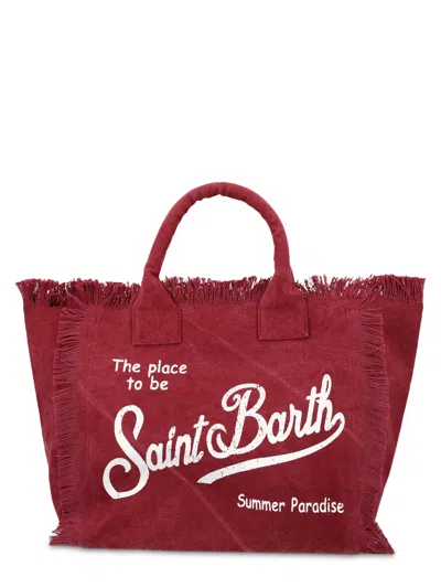 Mc2 Saint Barth Borsa "vanity" Medium In Canvas In Burgundy