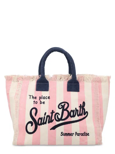 Mc2 Saint Barth Borsa "vanity" Medium In Canvas In Pink