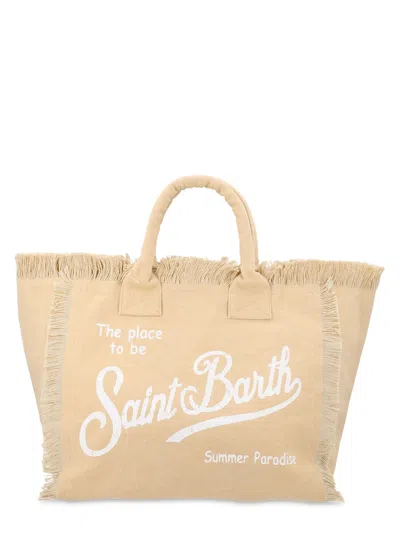 Mc2 Saint Barth Borsa "vanity" Medium In Canvas In Yellow
