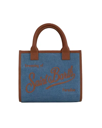 Mc2 Saint Barth Logo-embroidered Leather-trim Shoulder Bag In Orange