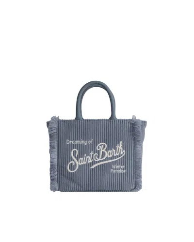 Mc2 Saint Barth Borsa Vanity Mini Corduroy Azzurra In Multi