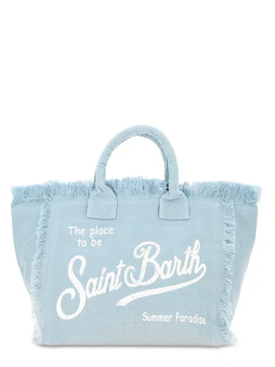 Mc2 Saint Barth Borsa Vanity Regular In Lino In Blue