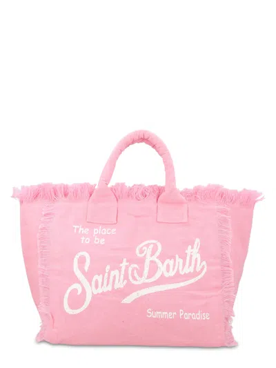 Mc2 Saint Barth Borsa Vanity Regular In Lino In Pink
