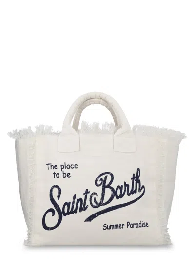 Mc2 Saint Barth Borsa Vanity Regular In Lino In White