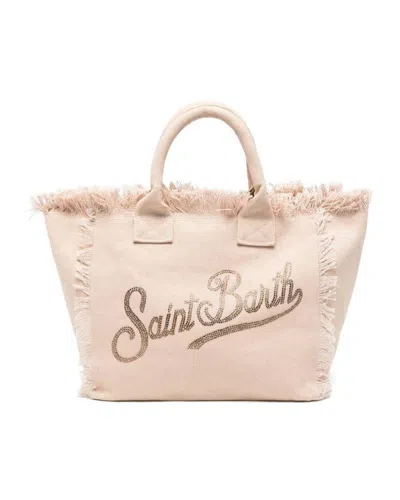 Mc2 Saint Barth Borsa Vanity Strass Beige In Neutral