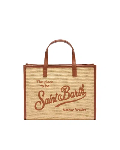 Mc2 Saint Barth Logo-embroidered Woven Shoulder Bag In Purple