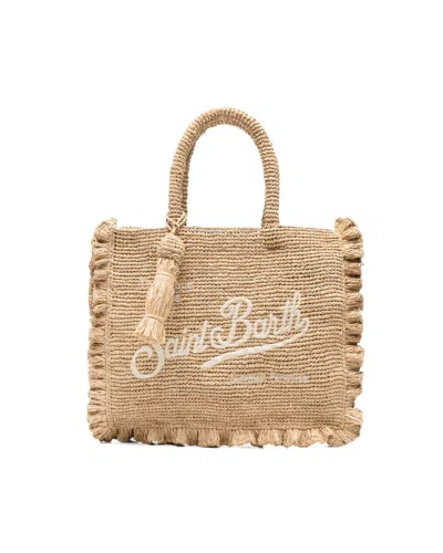 Mc2 Saint Barth Borsa Volant Medium Rafia In Neutral
