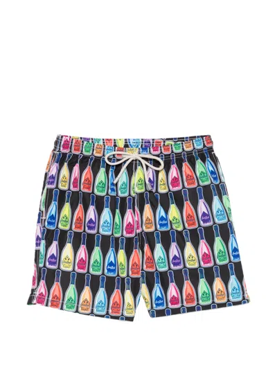 Mc2 Saint Barth Bottle-print Drawstring Swim Shorts In Multi