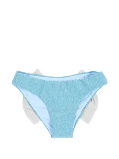 Mc2 Saint Barth Kids' Bow Bikini Bottoms In Blue