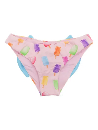 Mc2 Saint Barth Kids' Bow Bikini Bottoms In Pink