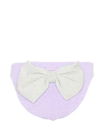 Mc2 Saint Barth Kids' Bow Bikini Bottoms In Blue