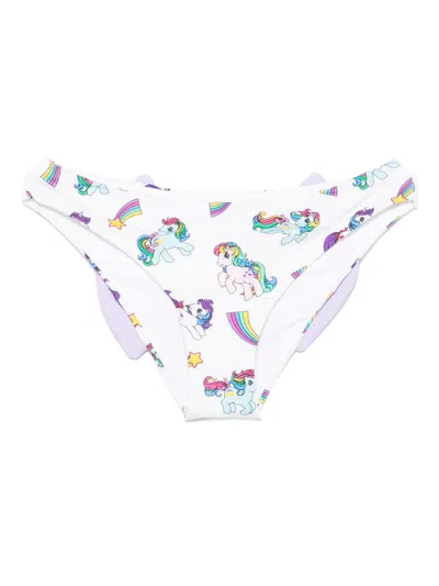 Mc2 Saint Barth Kids' Bow-detail Bikini Bottom In White