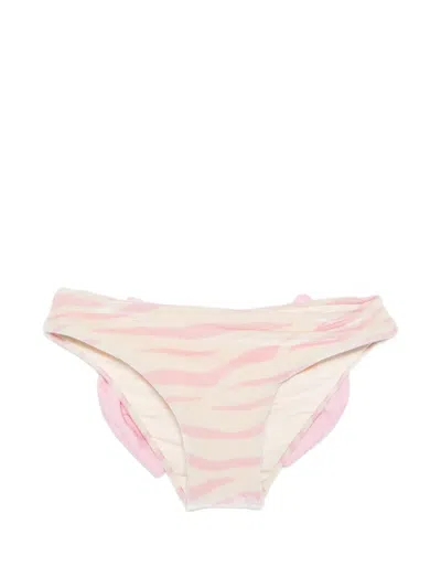 Mc2 Saint Barth Babies' Bow-detail Print Bikini Bottoms In Neutral