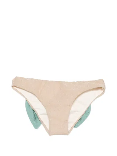 Mc2 Saint Barth Babies' Bow-detail Swim Bottoms In Neutral