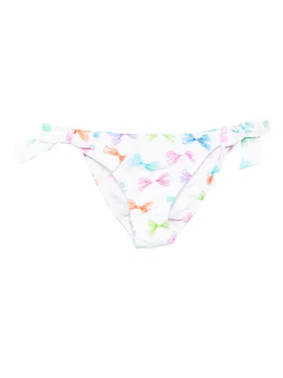Mc2 Saint Barth Kids' Bow-print Bikini Bottoms In Multi