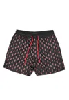 Mc2 Saint Barth Man Light Fabric Swim Shorts With Milan Print Milan Special Edition