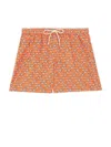 Mc2 Saint Barth Fish-print Drawstring Swim Shorts In Orange