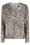 Mc2 Saint Barth Elara Leopard-print Sweater In Brown