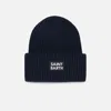 Mc2 Saint Barth Boy Blue Ribbed Beanie With Saint Barth Label In Blue