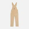Mc2 Saint Barth Boy Corduroy Salopette With Snoopy Patch Snoopy Peanuts Special Edition In Brown