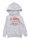 Mc2 Saint Barth Boy Hooded Fleece Sweater In Multicolor