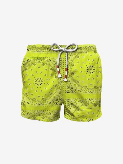 Mc2 Saint Barth Kids' Boys Bandana Print Swim Shorts In Green