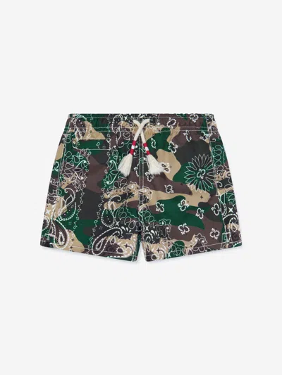 Mc2 Saint Barth Babies' Boys Bandana Print Swim Shorts In Multicoloured