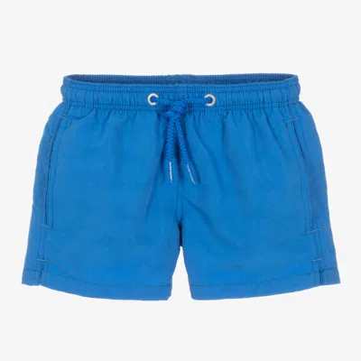 Mc2 Saint Barth Kids'  Boys Blue Print-reveal Swim Shorts