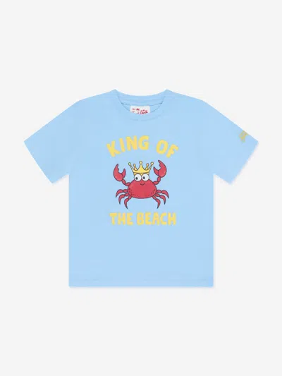 Mc2 Saint Barth Kids' Boys King Crab Party T-shirt In Blue