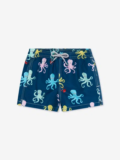 Mc2 Saint Barth Babies' Boys Octopus Swim Shorts In Blue