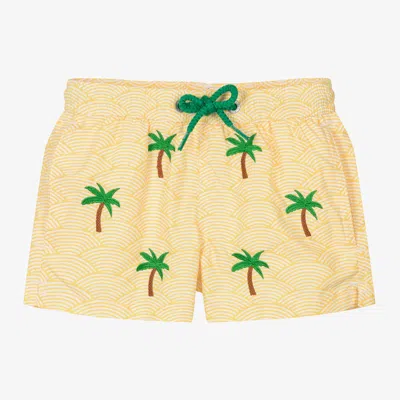 Mc2 Saint Barth Kids'  Boys Yellow Palm Tree Swim Shorts