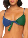 Mc2 Saint Barth Bralette Lurex With Front Knot In Green