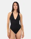 Mc2 Saint Barth Marylin Halterneck Swimsuit In Black