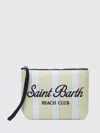 Mc2 Saint Barth Aline Striped Polyester Pouch In Brown