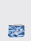 Mc2 Saint Barth Aline Striped Polyester Pouch In Blue