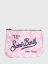 Mc2 Saint Barth Aline Striped Polyester Pouch In Pink