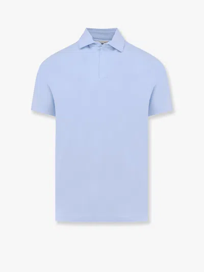 Mc2 Saint Barth Brighton Cotton Polo Shirt With Logo Embroidery In Blue