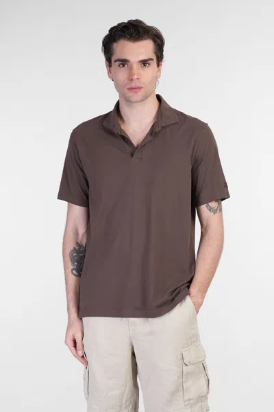 Mc2 Saint Barth Brighton Polo In Brown Cotton