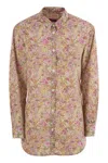 Mc2 Saint Barth Brigitte Shirt With Flower Pattern In Pink