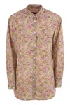 Mc2 Saint Barth Brigitte Shirt With Flower Pattern In Pink