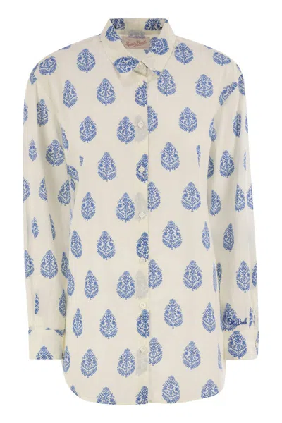 Mc2 Saint Barth Brigitte - Shirt With Paisley Pattern In Brown