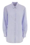 Mc2 Saint Barth Brigitte Seersucker Shirt In Blue