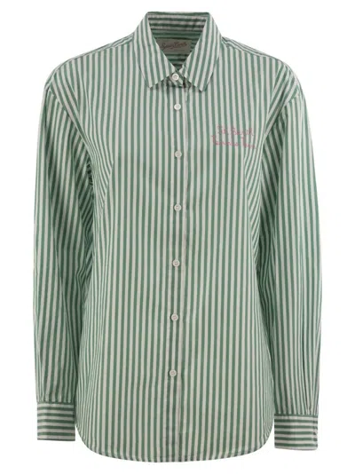 Mc2 Saint Barth Brigitte - Shirt With Striped Pattern In Green