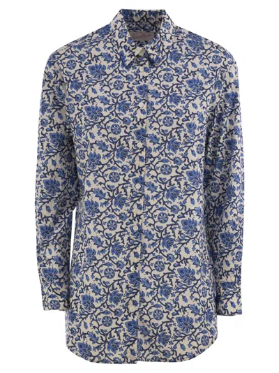 Mc2 Saint Barth Brigitte Floral Shirt In Blue