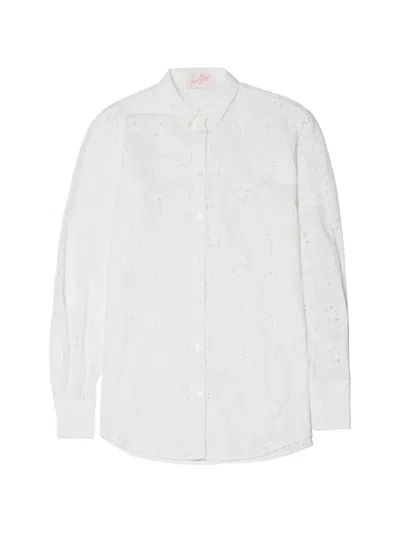 Mc2 Saint Barth Brigitte Broderie-anglaise Shirt In Animal Print