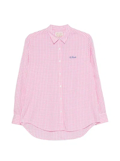Mc2 Saint Barth Brigitte Gingham-check Shirt In Pink